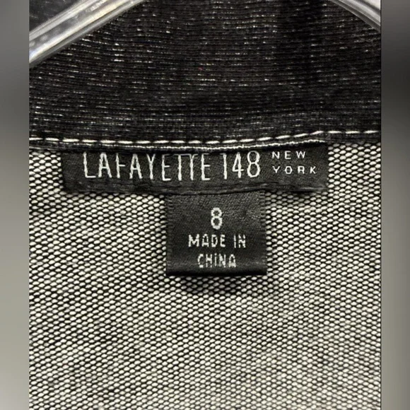 Lafayette 148 New York Black and White Textured Fabric Sz 8 - Picture 5 of 13